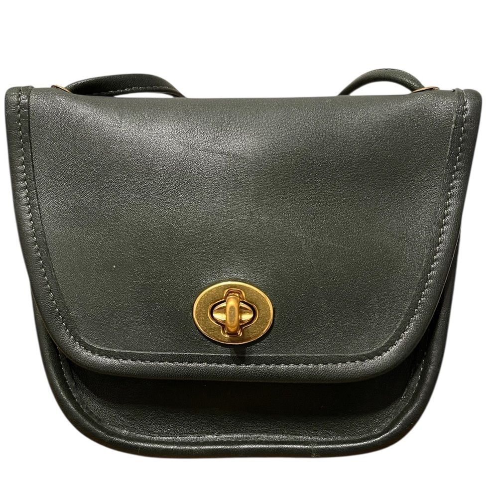 Vintage Coach Green Everette Leather Crossbody Bag Style No 9934 RARE GREEN
